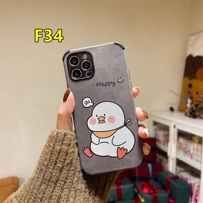 Case OPPO A7 A5S A15 A15S A54 A5 A9 A53 A33 A31 2020 A12 A3S A52 A72 A92 A93 A94 A1K Reno 4 5 5F 4F 4Lite 5K 5Lite OPPO F17 F19 PRO A35 A12S A11K A11 A11X A12E A53S A32 A8 Find X3Lite C1 C2 The New Tide Brand Duck Soft Case Lamb Skin Leather-#F34