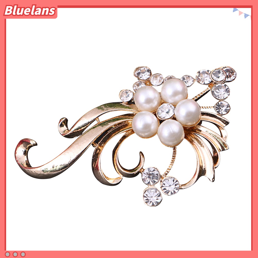 Bros Pin Bentuk Merak Aksen Mutiara Berlian Imitasi Untuk Wanita