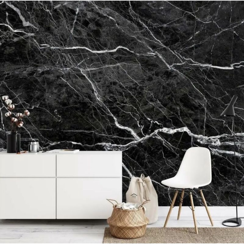 Wallmural by Odisie - Marble Hitam