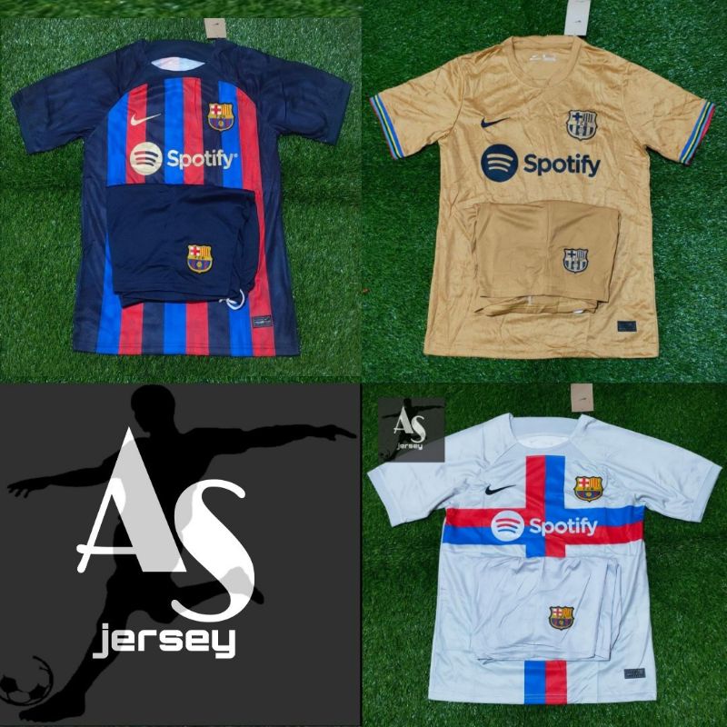 Jual Jersey Full Set Baju Celana Barcelona Barca Home Away Rd Grade Ori Import