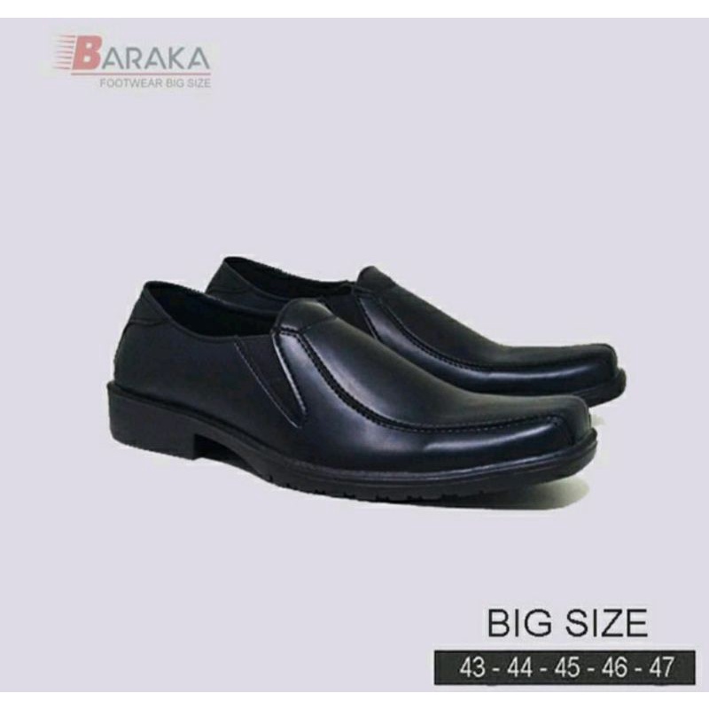 Sepatu OXPORD Big Size 43-47 Moccasin Bahan Kulit Ukuran JUmbo Bahan KULIT / Slip On Tali Hitam Pria Style Mewah, 44