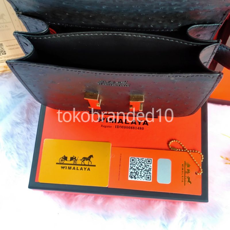 TAS SELEMPANG WANITA HIMALAYA OSTRICH ORI FREE BOX FULLSET