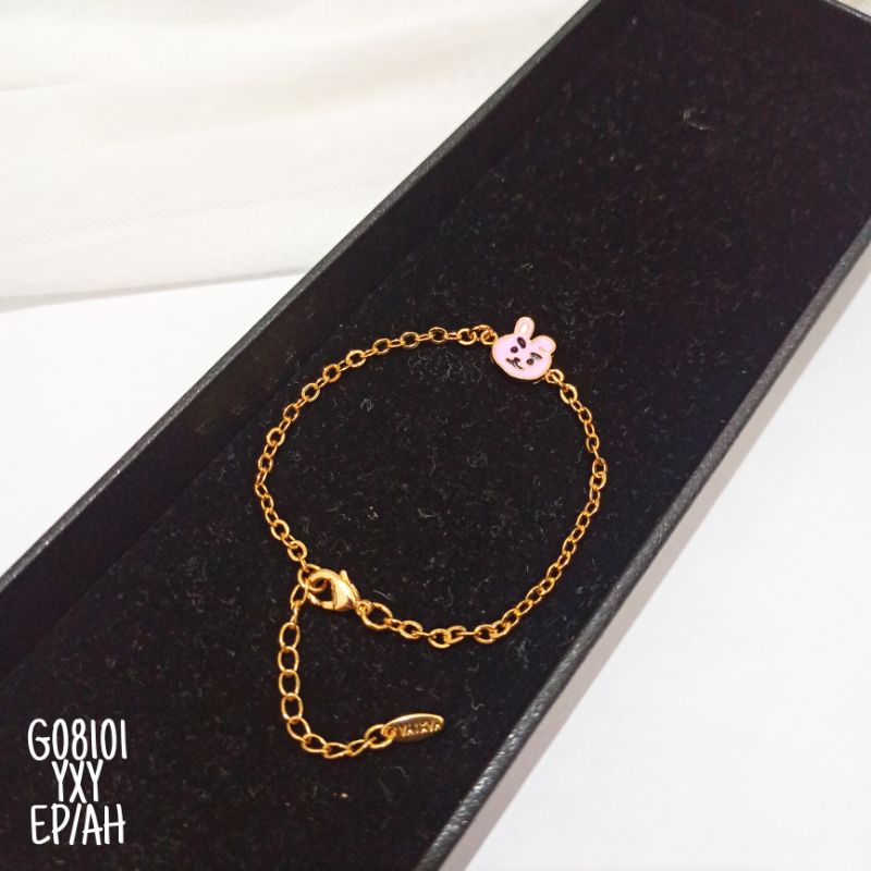 Gelang anak Yaxiya Rabbit Pink Gold G08101