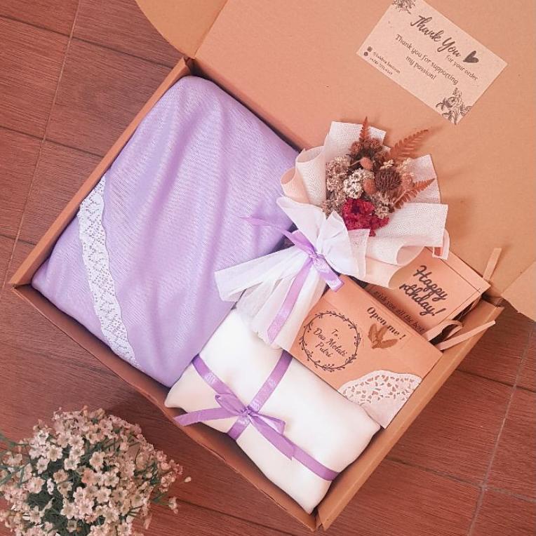 

Hampers Mukena / Hampers Hijab / Mukena Travel / Mukena Renda / Hampers Buket ㅷ