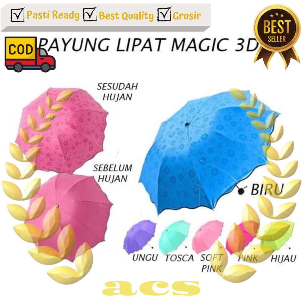 PAYUNG LIPAT POLOS 3 D / PAYUNG 3D / PAYUNG LIPAT POLOS