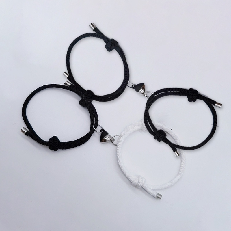 COD❤2 Pcs Pasangan Gelang Magnet Adjustable Pesona Gelang Cinta Aksesoris Fashion Hadiah Tri