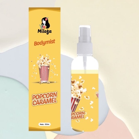 GEN - [BPOM] Parfum Body Mist Milofa Popcorn Caramel 100ml Premium / Parfum Popcorn Caramel 100ml Unisex / Parfum Popcorn Caramel Wangi Tahan Lama