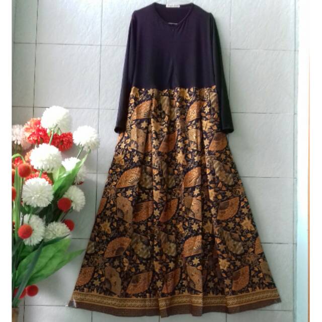 Gamis Batik Mix Jersey New Shopee Indonesia