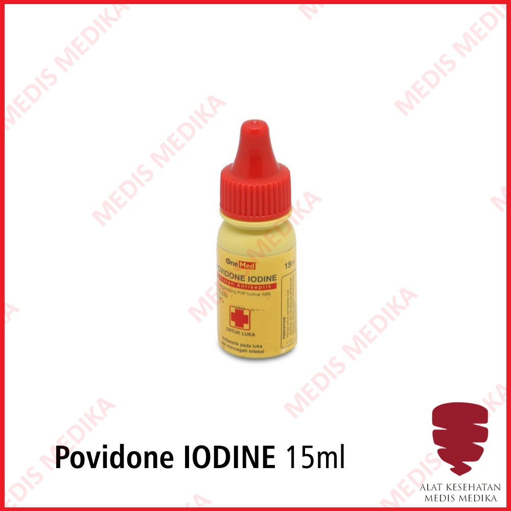 Povidone Iodine 10% 15ML Obat Tetes Luka Merah Peralatan 15 P3K Onemed