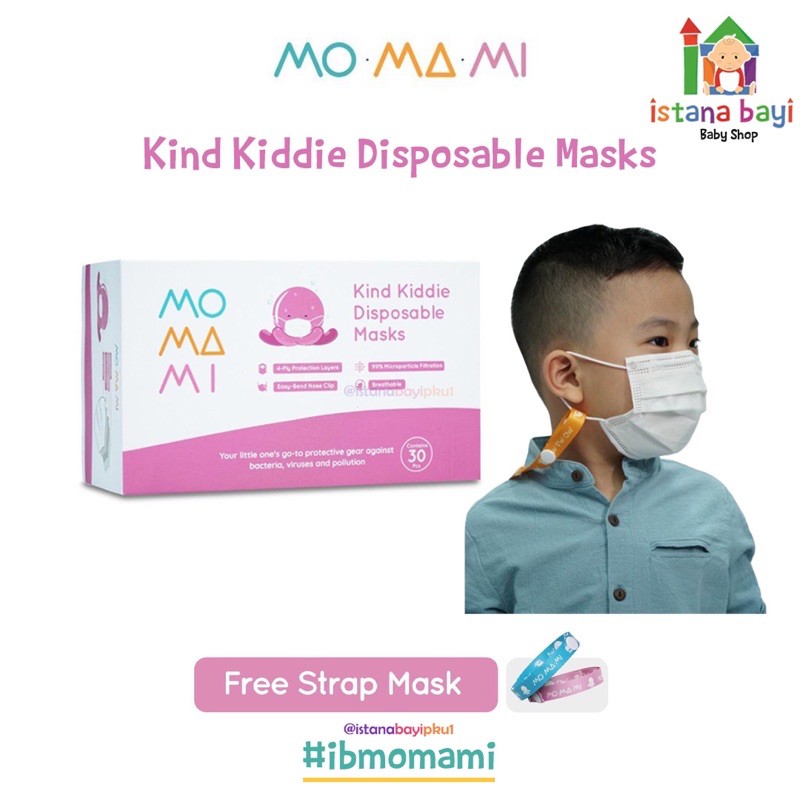 Momami kind kiddie disposable Mask/Masker anak 4 ply isi 30 Pcs