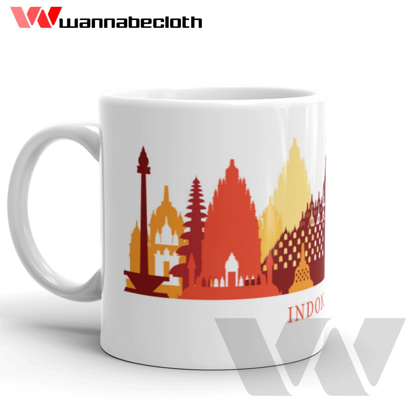 Gelas Indonesia Mug Indonesia Mug Custom Oleh-Oleh Souvenir Mug Wisata Indonesia Mug Indonesia v4