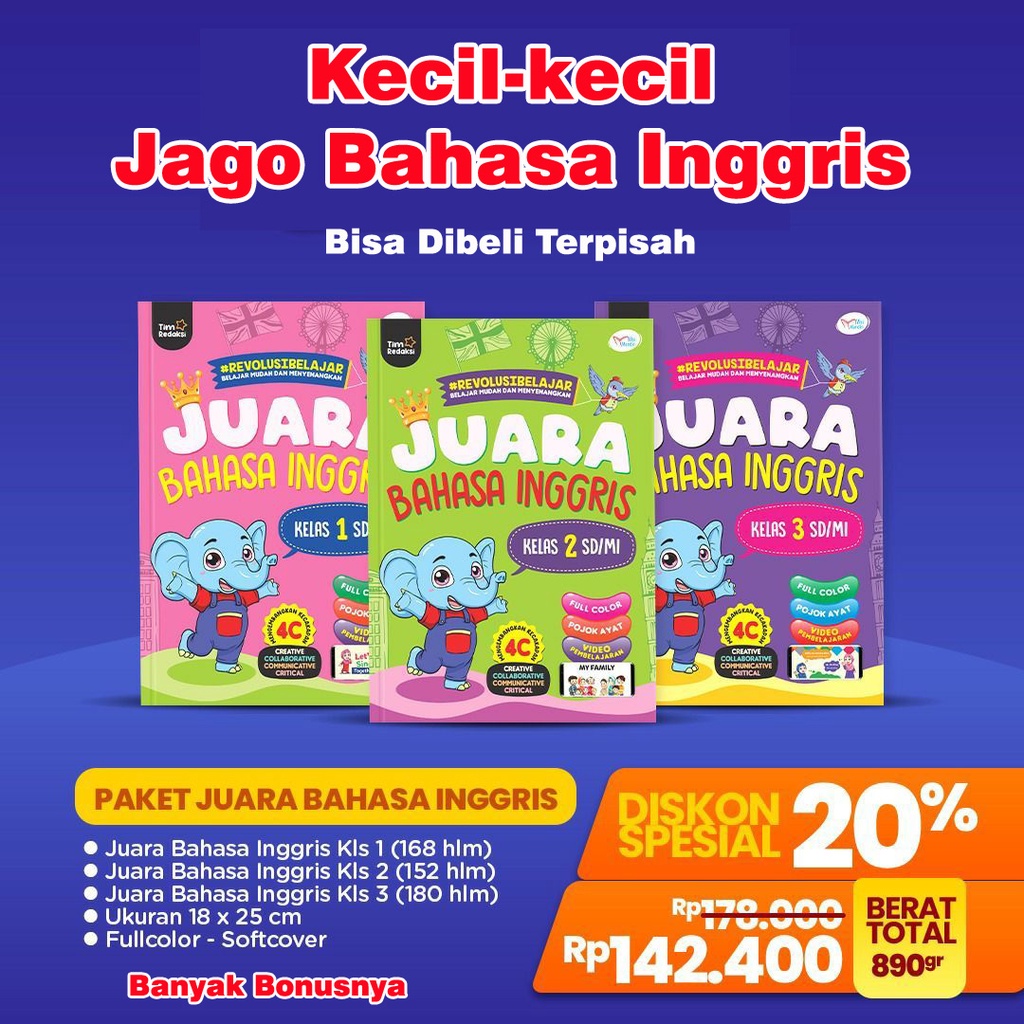 Paket Juara Umum Bahasa Inggris untuk SD