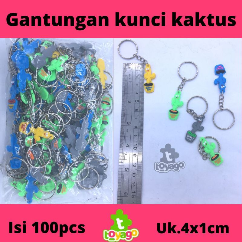 Gantungan Kunci Kaktus Kecil Karet Isi 100 Pcs Grosir Murah