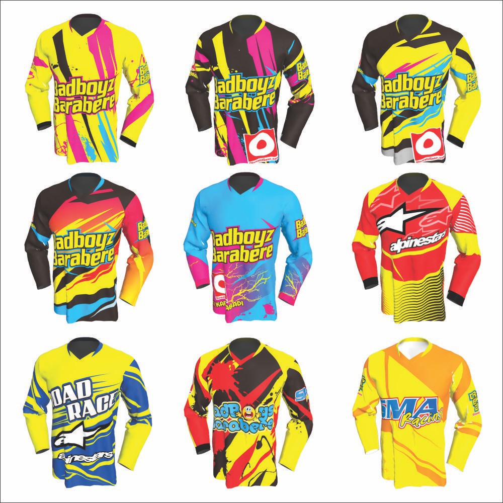 Baju Kaos Jersey Racing Balap Downhill Lengan Panjang Custom Printing