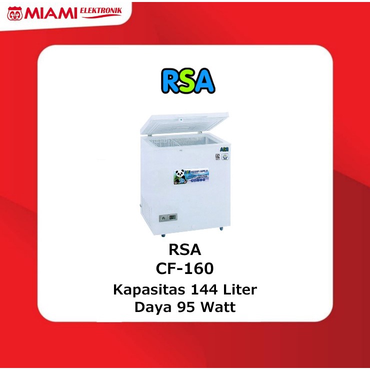 RSA CF-160 / CF160 Chest Freezer 144 Liter 95 Watt Garansi Resmi