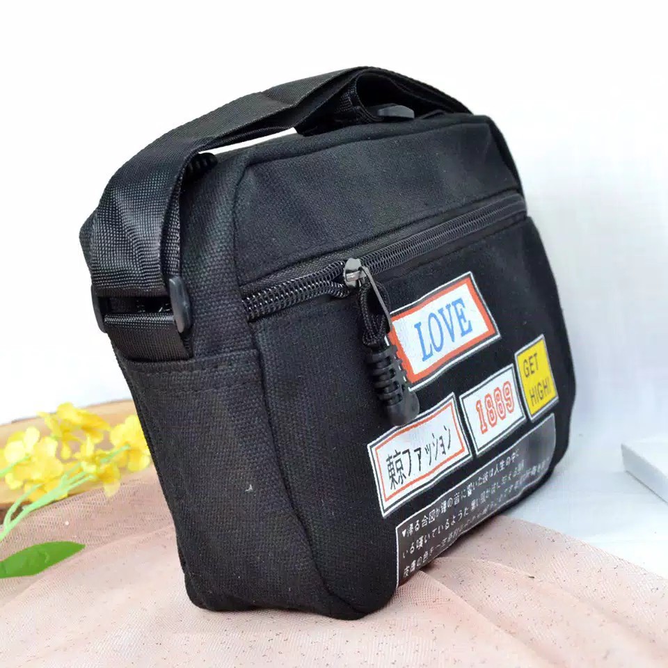 Tas import Love Get High kanvas 1157