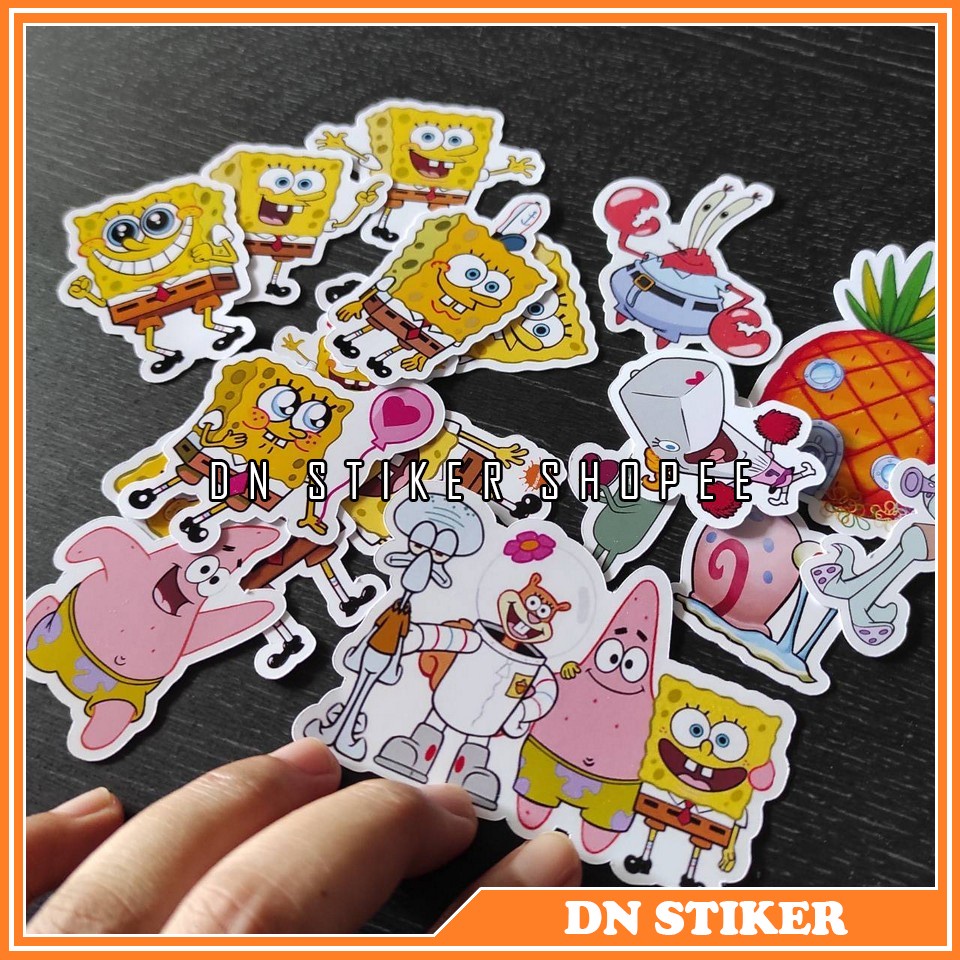 

stiker spongebob Stiker kertas karakter spongebob 17pcs sticker aksesoris