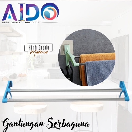 Gantungan handuk jemuran handuk tempel kamar mandi gantungan handuk dinding susun stainless steel