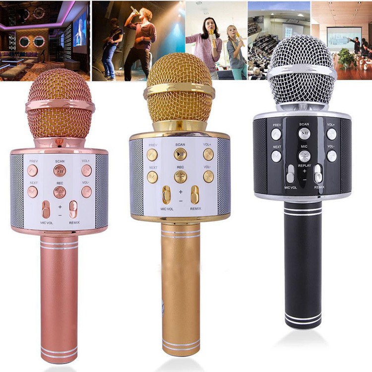 MIC WS-858 PORTABLE BLUETOOTH WIRELESS MICROPHONE SPEAKER