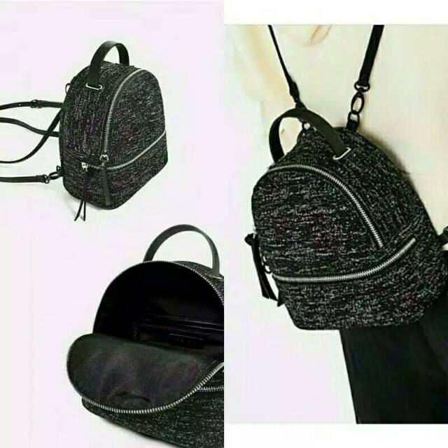 Zara backpack ransel Glitter Tas Cewek
