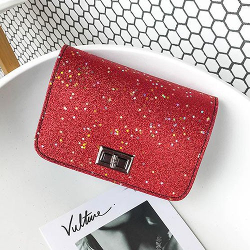 sling bag cewek tas selempang wanita sequin glitter pesta (3i1) bta376