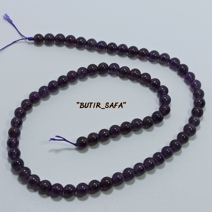 alam-batu-mulia-batu- manik amethyst kecubung ungu natural 6mm asli tanpa pewarnaan -batu-mulia-