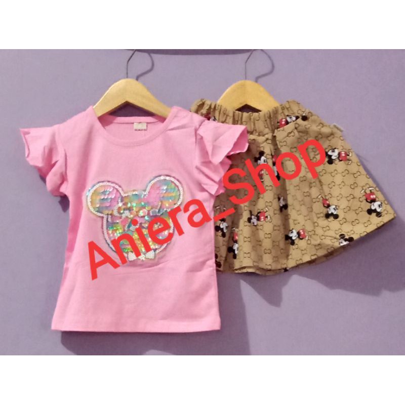 Setelan Rok Gucci Mickey 1-4th