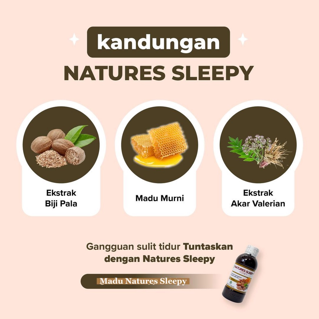 Madu Natures Sleepy Obat Susah Tidur Insomnia Herbal Lelap Tidur Imsomnia