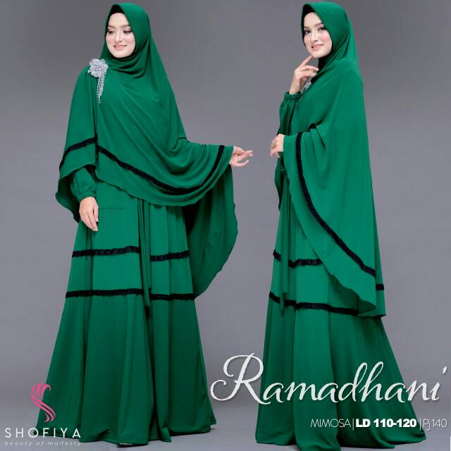 Gamis Set kerudung Gamis syari fashion muslim hijab trendy ramadhani syari jumbo
