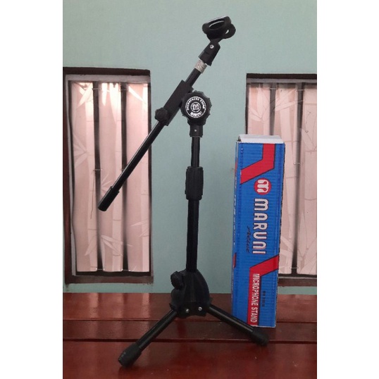 Stand Mic Maruni Pendek Hitam +Holder