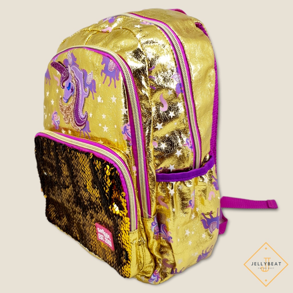 Tas Ransel Import Smiggle - Junior Gold Unicorn