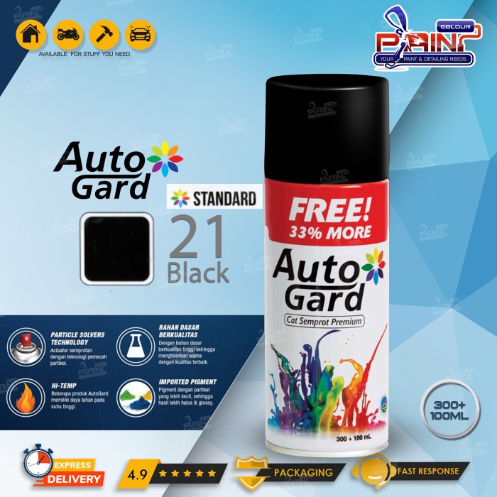 AUTOGARD BLACK HITAM 21 - Cat Semprot Premium Motor Rumah