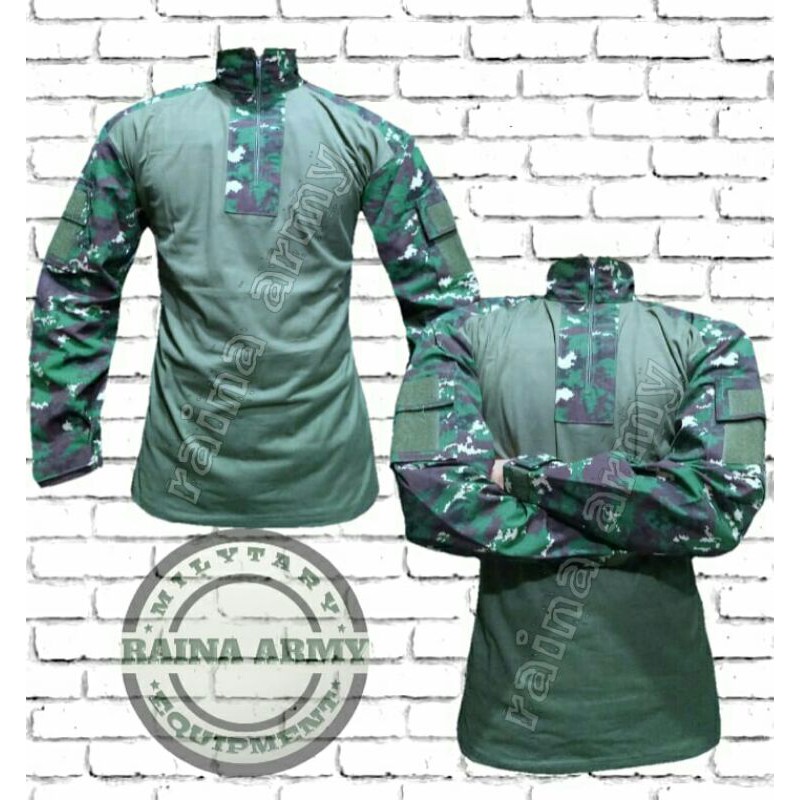 kaos bdu kaos tactical bdu katun combat lengan panjang loreng nkri