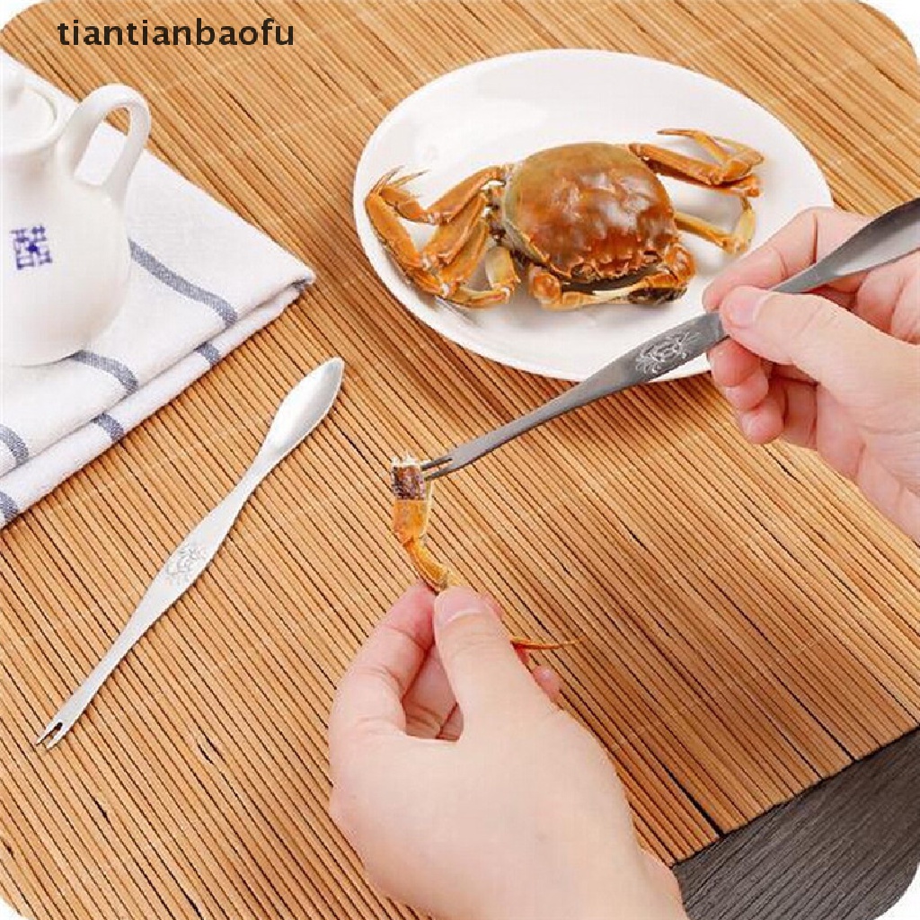 [tiantianbaofu] Stainless steel claws to eat crab seafood lobster crab pin stripping fruit fork Boutique