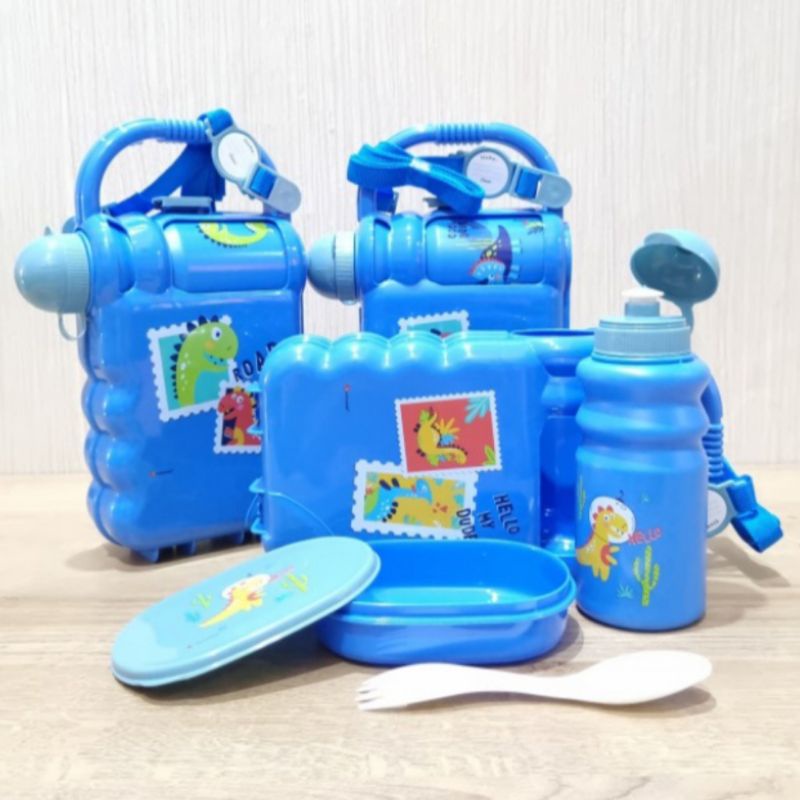 School box Dino Adventure, Soccer Technoplast / Technoplast school box tempat makan, botol minum Din