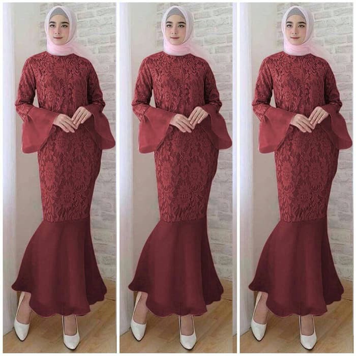 PROMO!! MAXI DRESS MUSLIM\\U002F MAXY HIJAB PESTA CANTIK - MERMAID (VS) - MOCCA