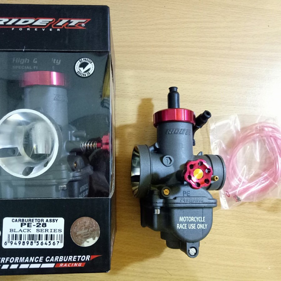 Karburator RIDE IT PE 28 ORIGINAL Cnc Black Hitam Karbu PE 28 Black Series Cnc SKEP KUNINGAN