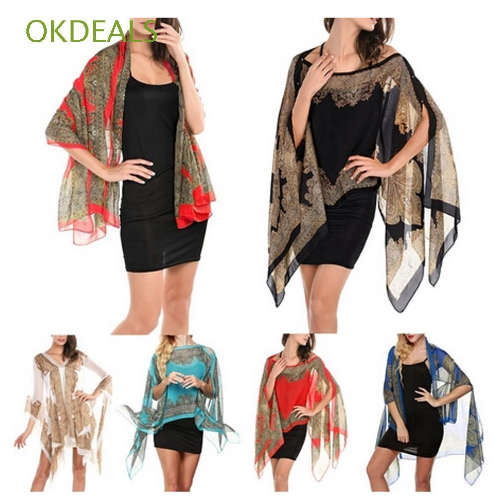 Aksesoris Fashion Wanita Syal Sifon Motif Bunga untuk di Aksesoris Fashion Wanita Syal Sifon Motif Bunga untuk di