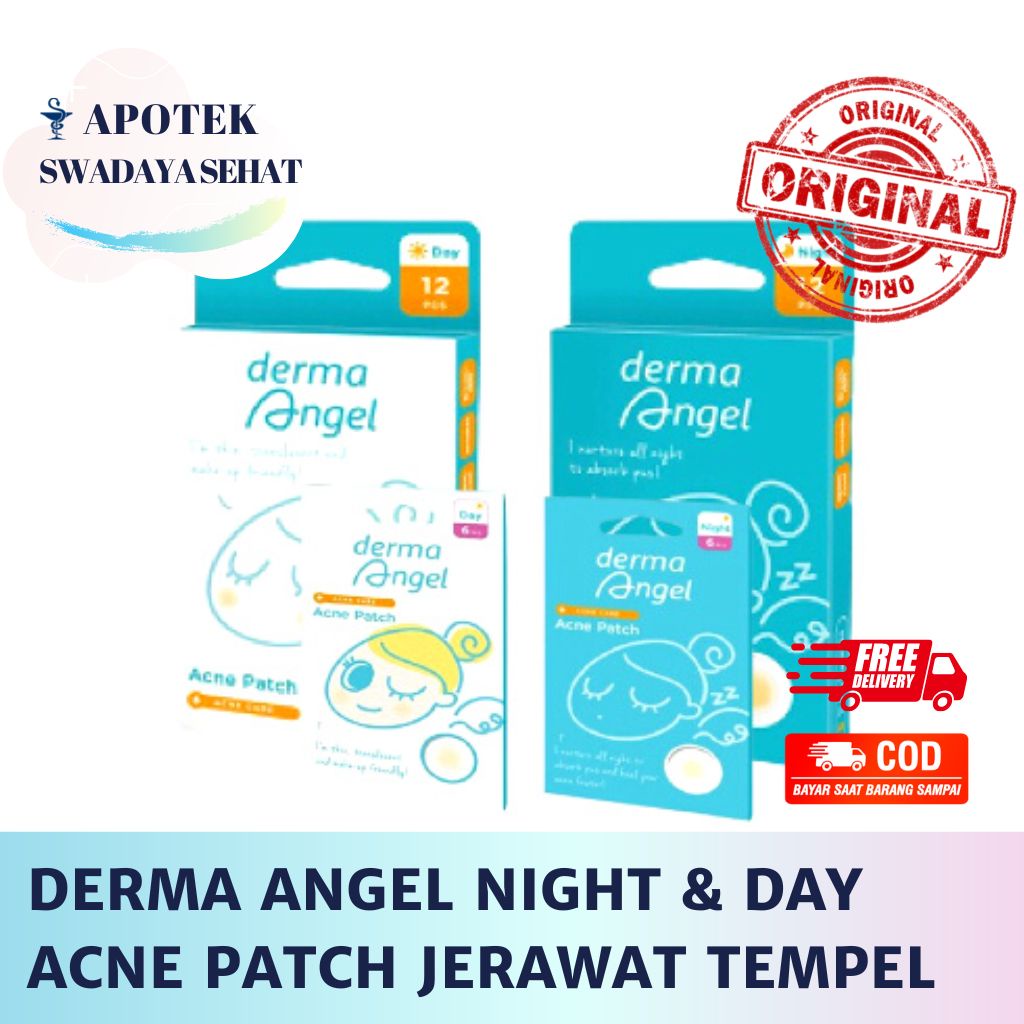 DERMA ANGEL Night - Acne Patch Isi 12 - Day - Isi 6 Tempel Obat Jerawat Dermaangel