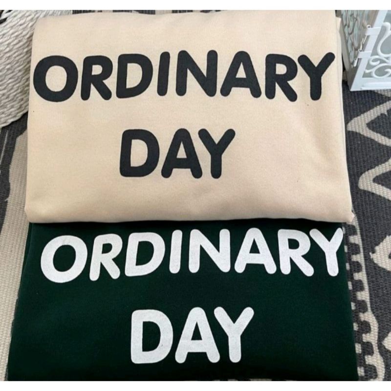 sweater ordinary day cream hijau swag Harajuku// crewneck sweetshirt wanita pria perempuan laki cewe cowo unisex bahan fleece// sweater distro viral// Women Man Sweatshirts Loose Oversize Pullover print sablon