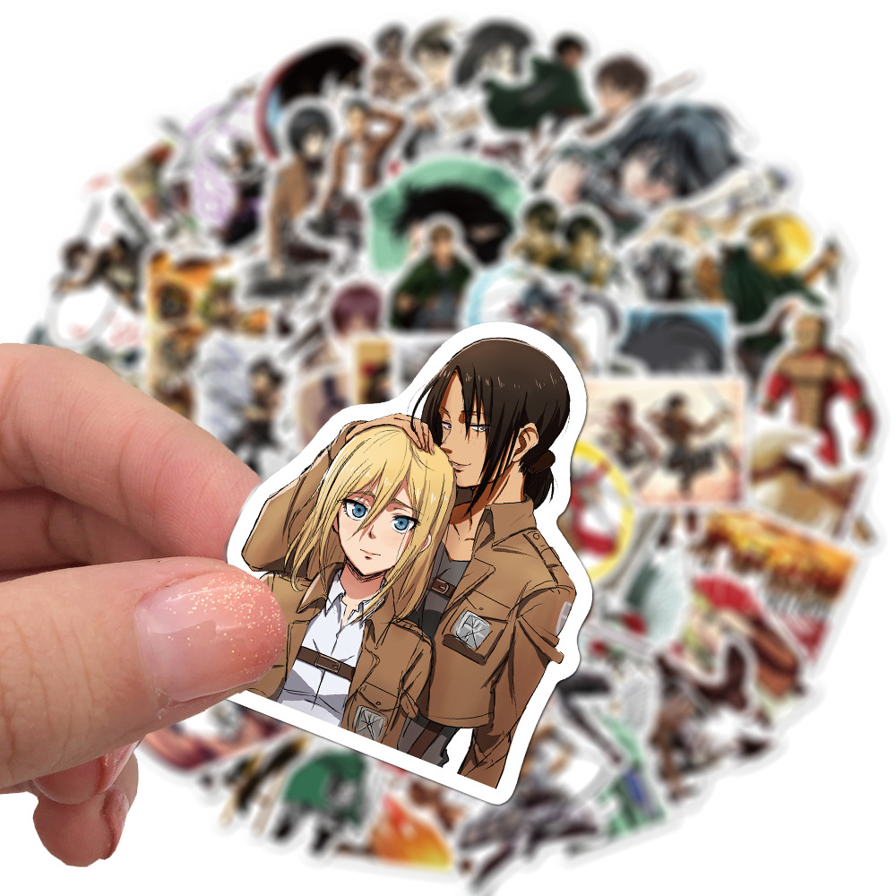 100 cartoon attack on titan graffiti stickers mobile phone case skateboard luggage waterproof stickers