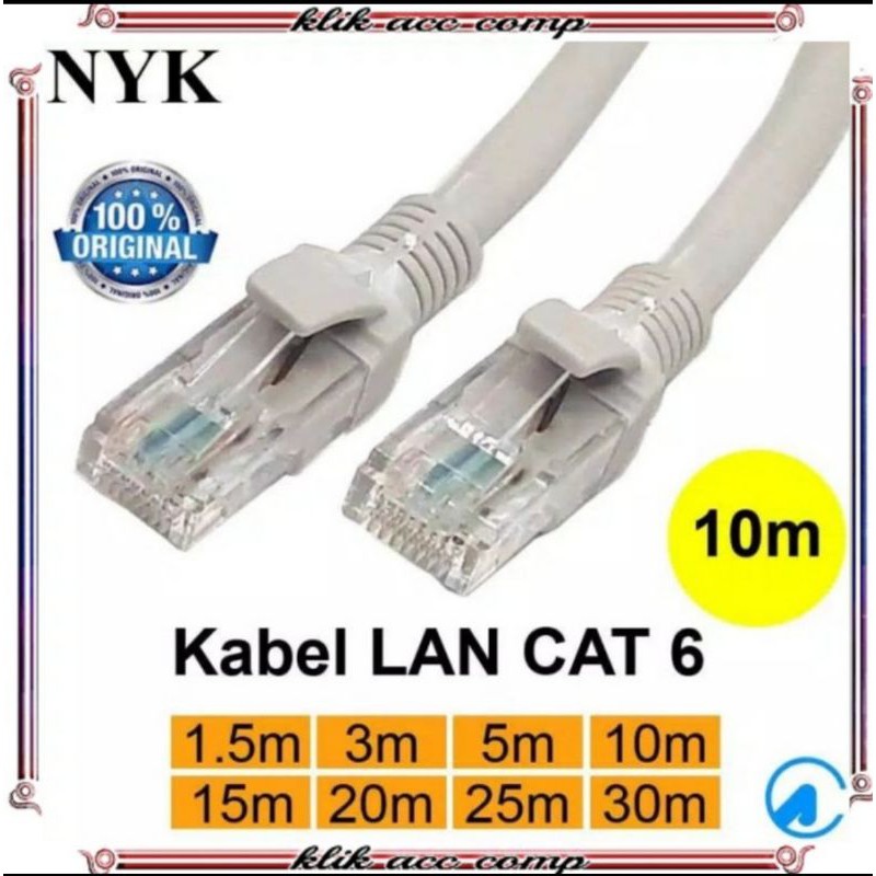 kabel LAN 10 meter cat6 UTP cable lan cat 6 10meter high quality kabel RJ45 10m