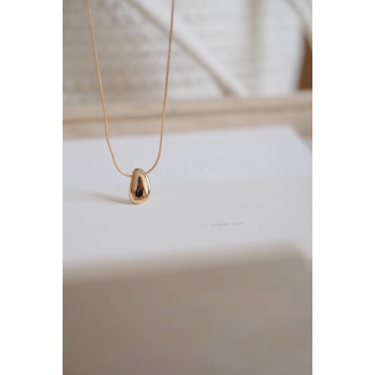 Ark.co - Pear necklace kalung teardrop waterdrop minimalis simple