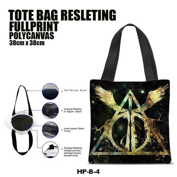 Tas / Tote Bag Polycanvas Full Print Resleting - Harry Potter Series.B