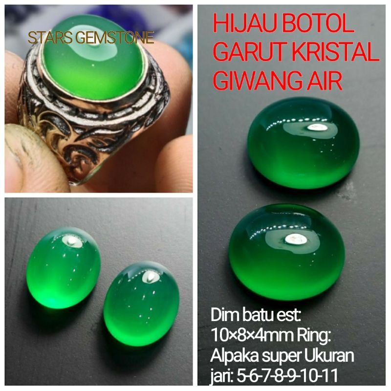 CINCIN BATU AKIK HIJAU BOTOL GARUT MINION GIWANG AIR