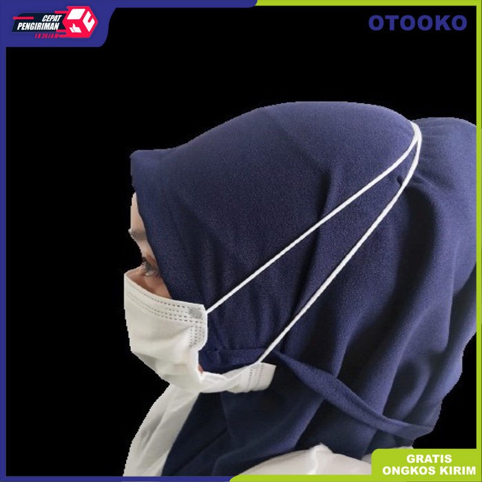 Masker Headloop Hijab 3 Ply 3Ply Headstrap ORLEE Putih White