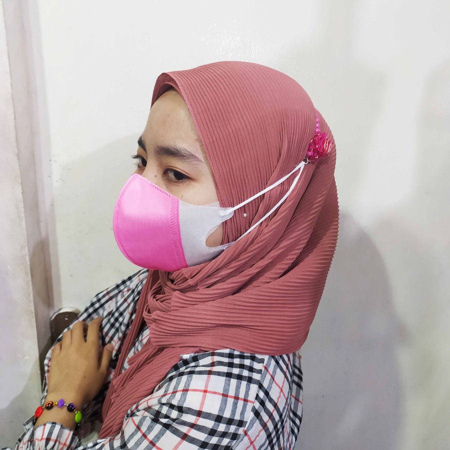 Konektor Masker Mawar Anyam Empat - Pengait Tali Masker konektor Hijab