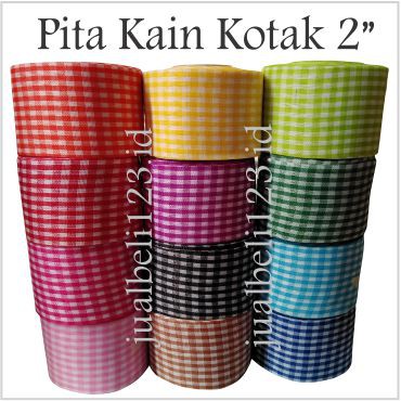 Pita Kain Motif Kotak 2 inch atau 5cm