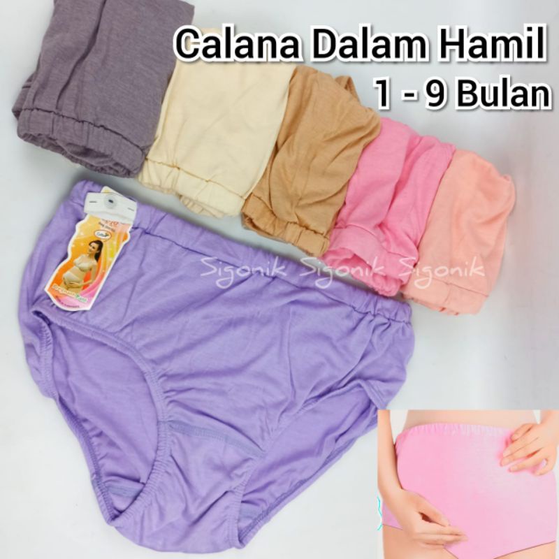 CD Celana Dalam Wanita Ibu Hamil 1 2 3 4 5 6 7 8 9 Bulan Big Size DT Jumbo Katun Karet Kerut Pengatur Melahirkan Pregnancy Pakaian High Waist Full Perut Nutup Cewek Perempuan Dewasa Warna Random Sigonik