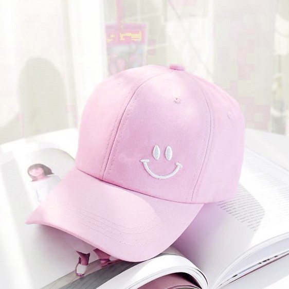 Topi Baseball Wanita Pria Murah Bordir Gaya  Model Smile Senyum Distro